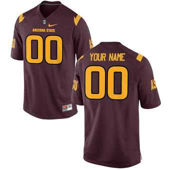 Mens Arizona State Sun Devils Customized Replica Nike Football Jersey - Maroon